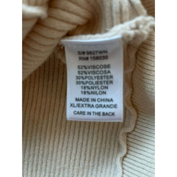 Love Tree Bat Wing Sweater Pullover Round Neck Women's Sz XL in Cream Versatile - Picture 9 of 13